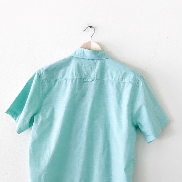 nwot | men’s mint blue casual button down tee - Picture 5 of 8